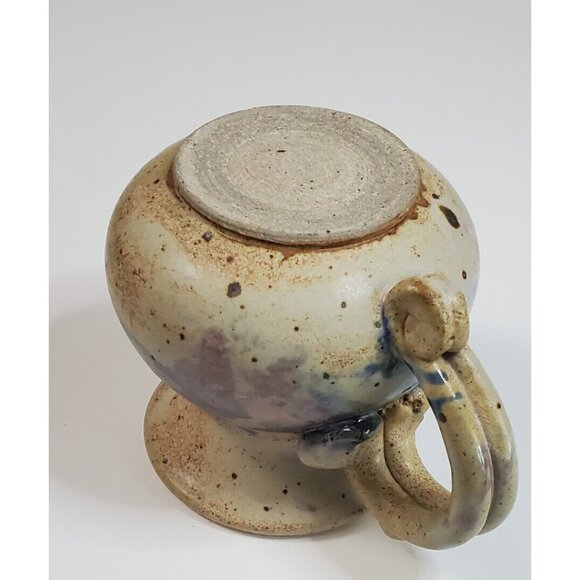 Studio Art Pottery Coffee Cup Ceramic Approx. 4"H x 3 1/2" W Signed - Picture 8 of 11